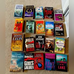 BOOKS-20 used books.Good-used condition. Mostly murder/mystery/thrilling/fiction